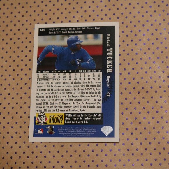 Michael Tucker #134 Baseball Card - Picture 2 of 2